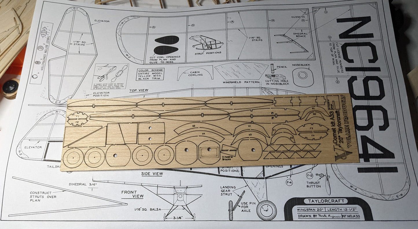 Comet's 20" span A33 - Taylorcraft Short Kit
